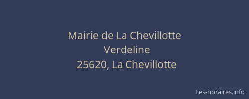 Mairie de La Chevillotte