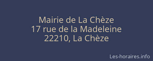 Mairie de La Chèze