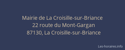 Mairie de La Croisille-sur-Briance