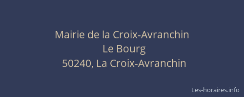 Mairie de la Croix-Avranchin