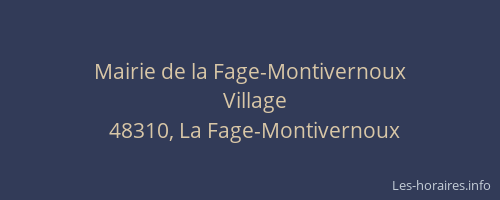 Mairie de la Fage-Montivernoux