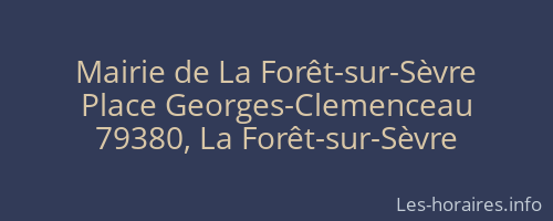 Mairie de La Forêt-sur-Sèvre