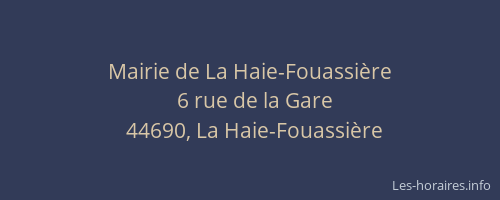 Mairie de La Haie-Fouassière
