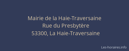 Mairie de la Haie-Traversaine