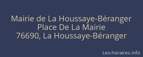 Mairie de La Houssaye-Béranger