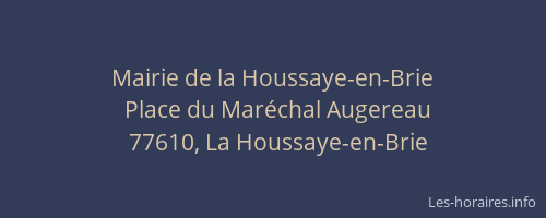 Mairie de la Houssaye-en-Brie