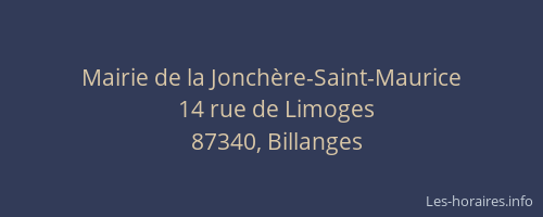Mairie de la Jonch&egrave;re-Saint-Maurice