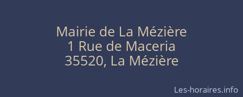 Mairie de La Mézière