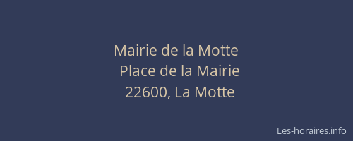 Mairie de la Motte