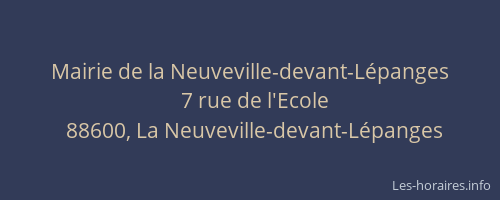 Mairie de la Neuveville-devant-Lépanges
