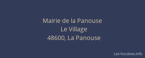 Mairie de la Panouse