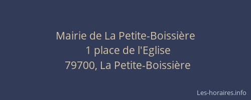 Mairie de La Petite-Boissi&egrave;re