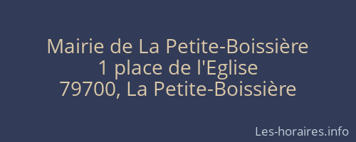 Mairie de La Petite-Boissière