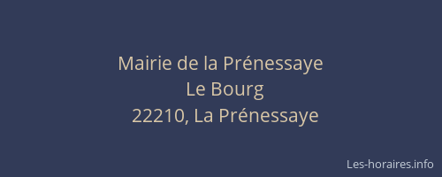 Mairie de la Pr&eacute;nessaye