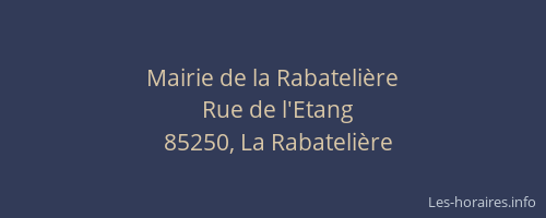 Mairie de la Rabatelière