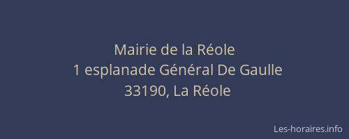Mairie de la R&eacute;ole