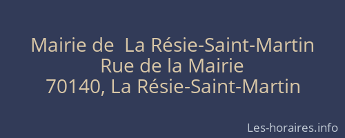 Mairie de  La Résie-Saint-Martin