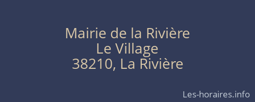 Mairie de la Rivière