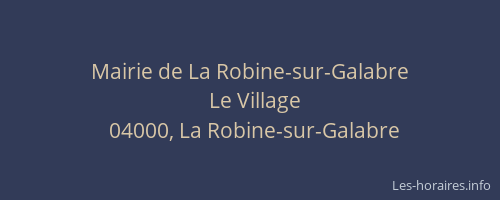 Mairie de La Robine-sur-Galabre