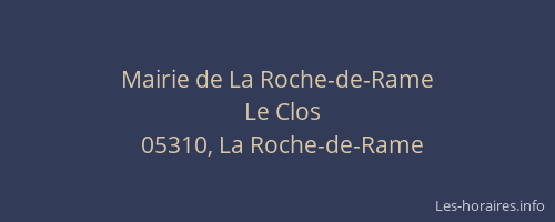 Mairie de La Roche-de-Rame