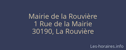 Mairie de la Rouvière
