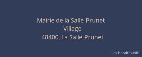 Mairie de la Salle-Prunet