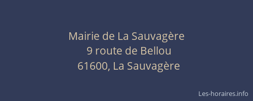 Mairie de La Sauvag&egrave;re