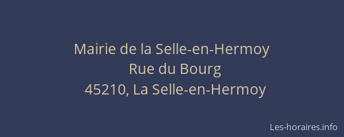 Mairie de la Selle-en-Hermoy