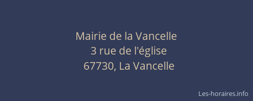 Mairie de la Vancelle