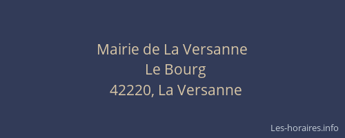 Mairie de La Versanne