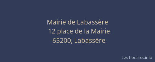 Mairie de Labass&egrave;re