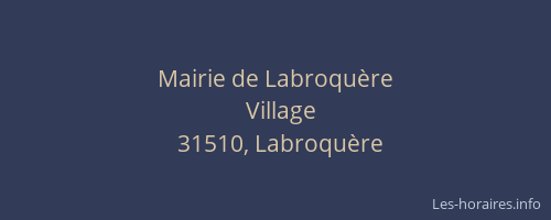 Mairie de Labroquère