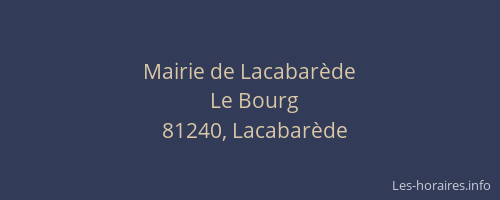 Mairie de Lacabarède