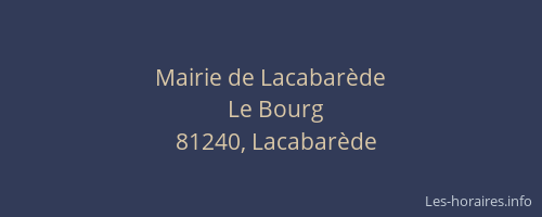 Mairie de Lacabar&egrave;de