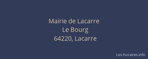 Mairie de Lacarre