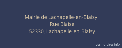 Mairie de Lachapelle-en-Blaisy