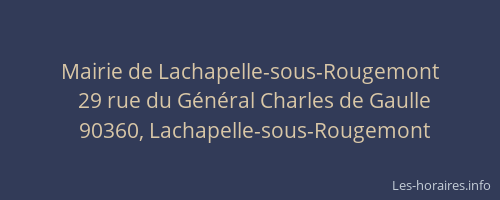 Mairie de Lachapelle-sous-Rougemont