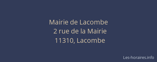 Mairie de Lacombe