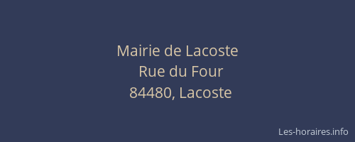 Mairie de Lacoste