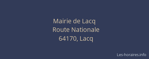 Mairie de Lacq