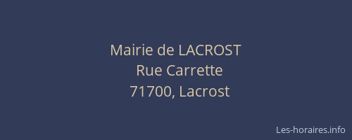 Mairie de LACROST