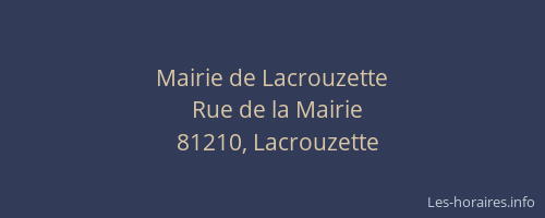 Mairie de Lacrouzette