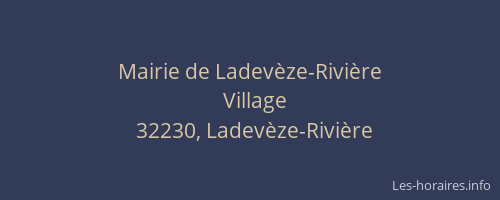 Mairie de Ladevèze-Rivière