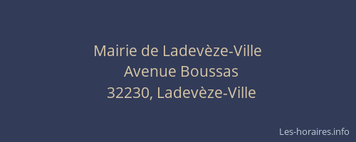 Mairie de Ladevèze-Ville