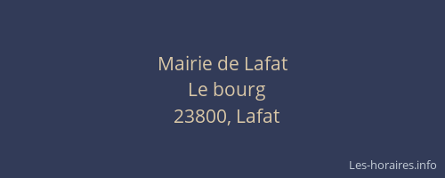 Mairie de Lafat