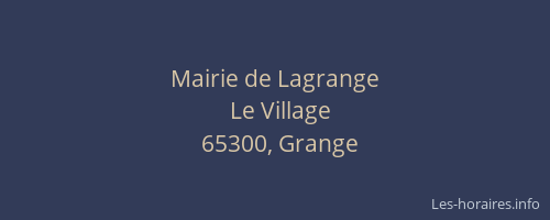 Mairie de Lagrange