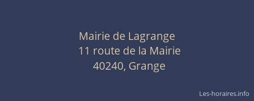 Mairie de Lagrange