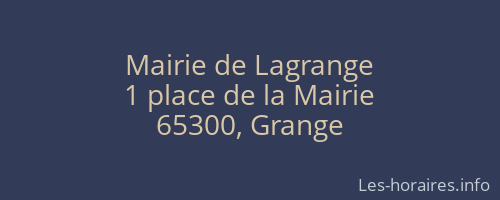 Mairie de Lagrange