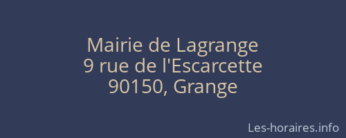 Mairie de Lagrange