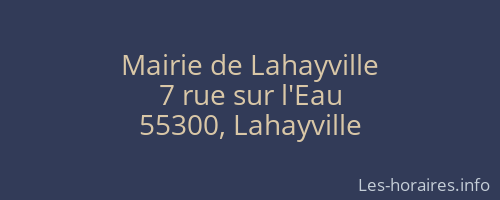 Mairie de Lahayville